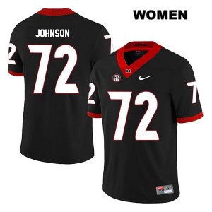 Women's Georgia Bulldogs NCAA #72 Netori Johnson Nike Stitched Black Legend Authentic College Football Jersey WRL6154TK